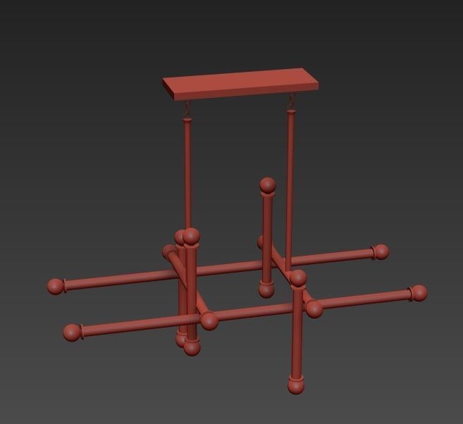 Jonathan Adler Milano 16 Light Chandelier 3D model_1