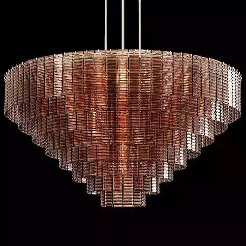 RH SIRENE ROUND CHANDELIER 52 Nickel Smoke Glass