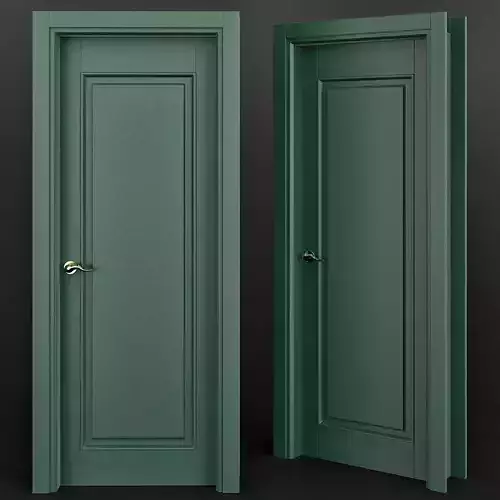 Door wooden low poly 3d model