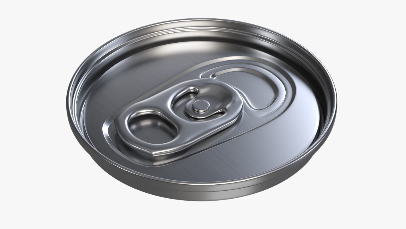 Slim soda energy drink beverage can ending with lid 3D model_1