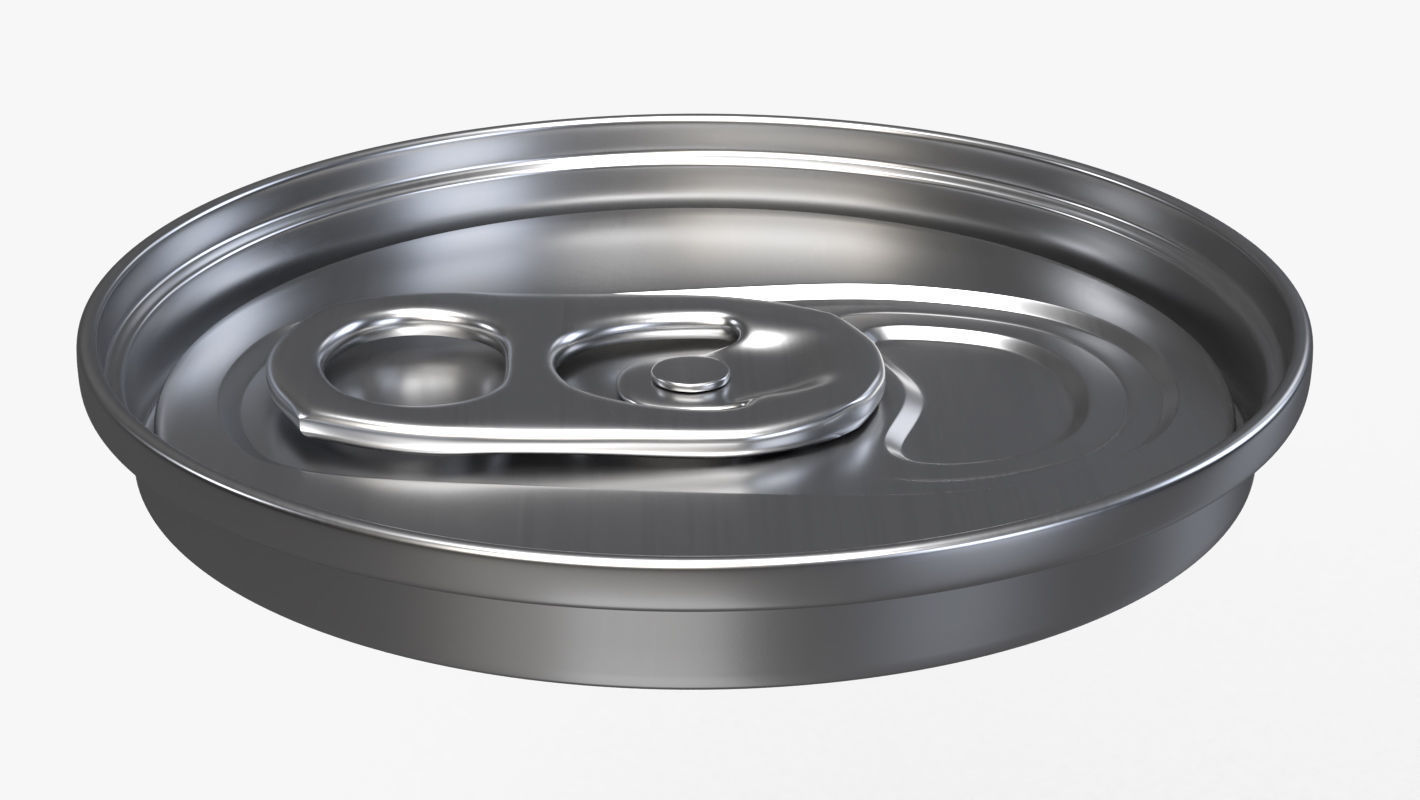 Slim soda energy drink beverage can ending with lid 3D model_3