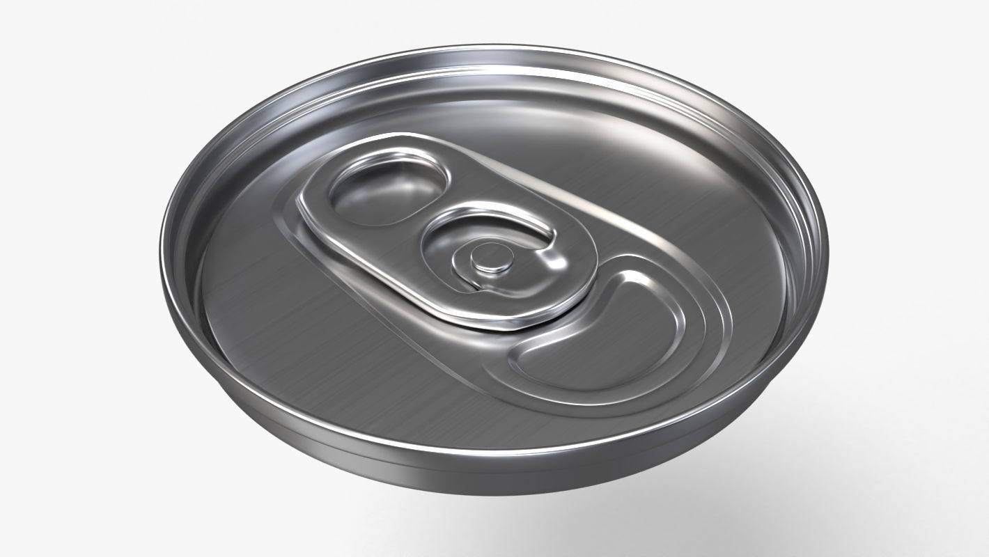 Slim soda energy drink beverage can ending with lid 3D model_2