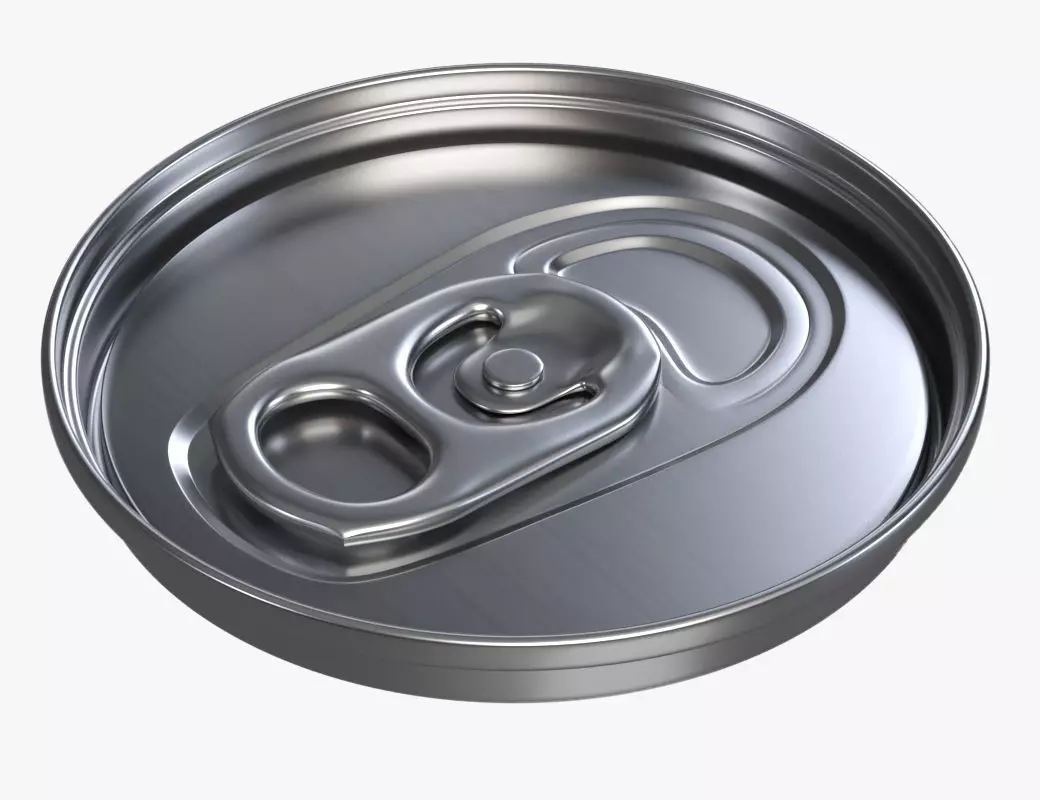 Slim soda energy drink beverage can ending with lid 3D model_0