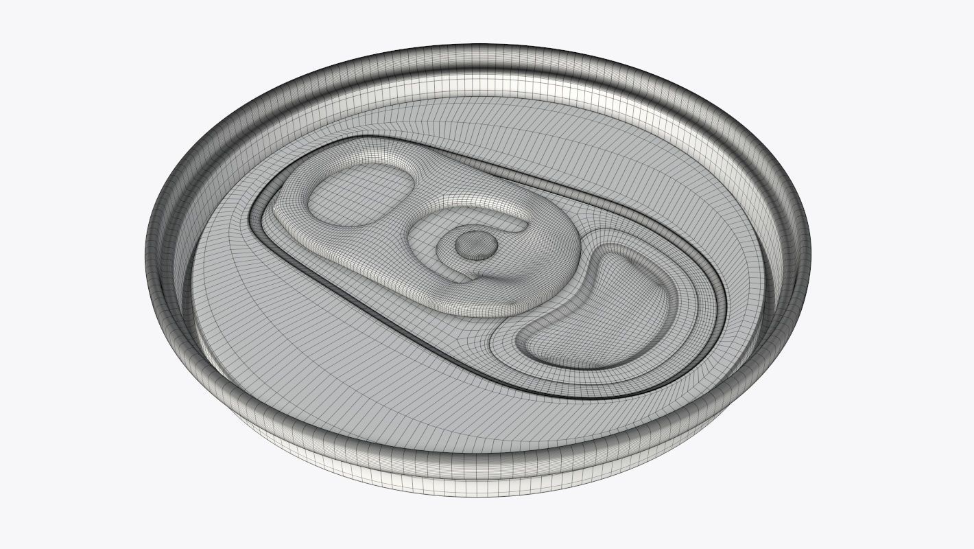 Slim soda energy drink beverage can ending with lid 3D model_8