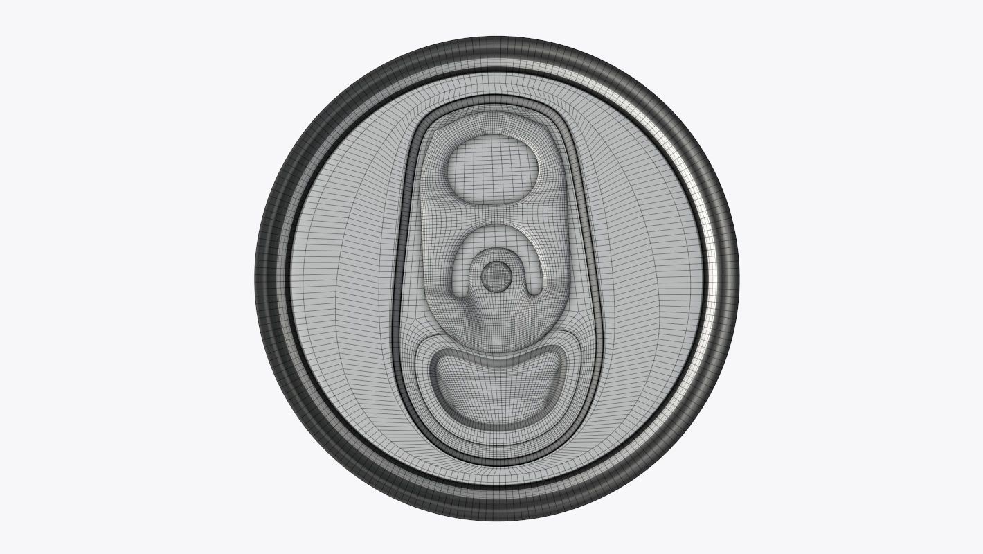 Slim soda energy drink beverage can ending with lid 3D model_10
