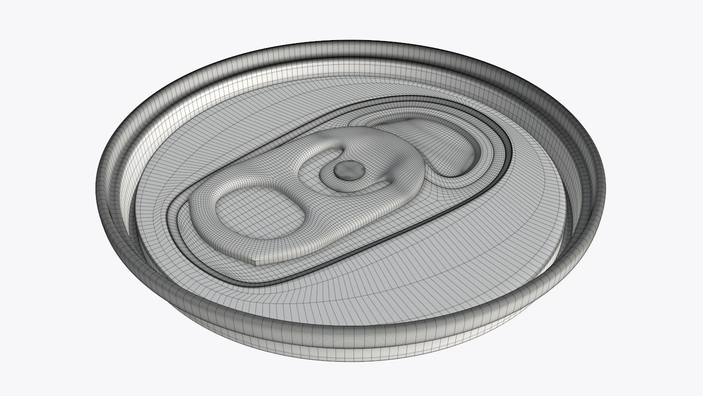 Slim soda energy drink beverage can ending with lid 3D model_9