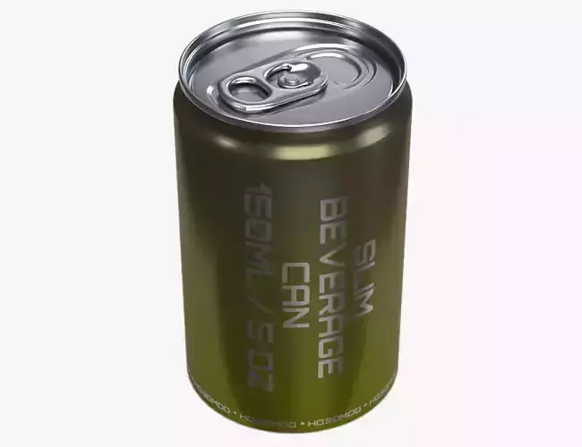 Slim soda energy drink beverage can 150 ml 5 oz 3D model