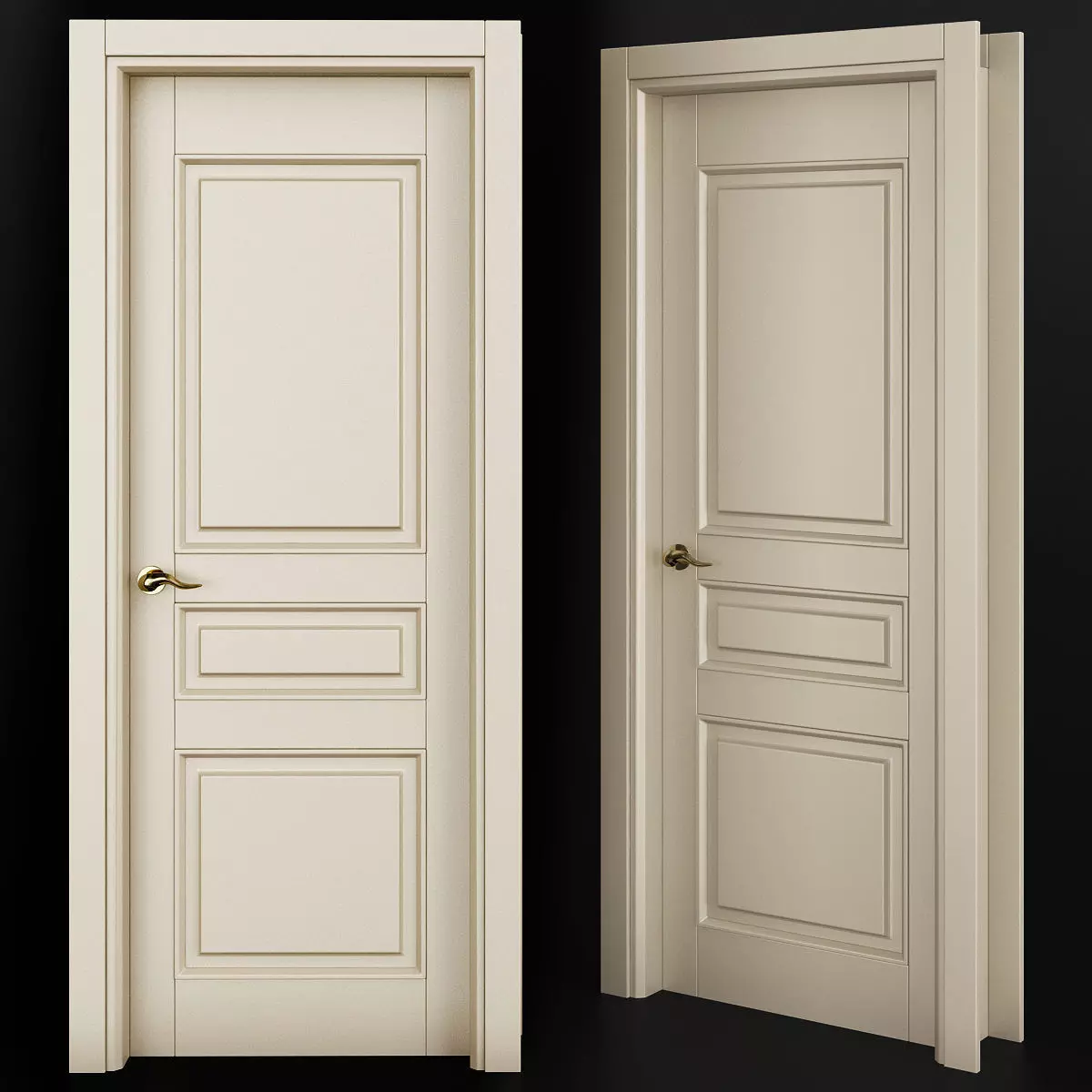 Interior Doors low poly 3d model Low-poly 3D model