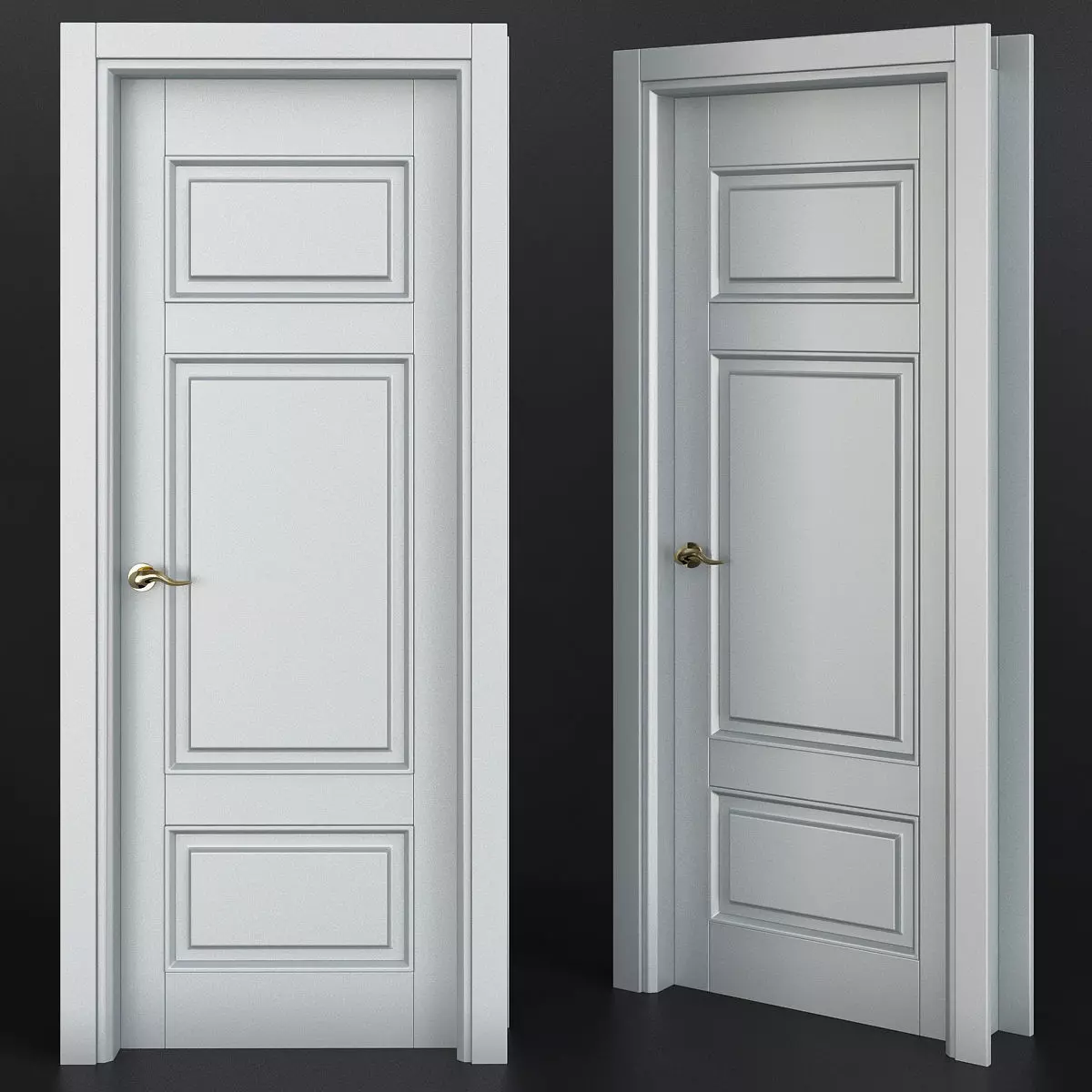 Interior Doors low poly 3d model Low-poly 3D model_0