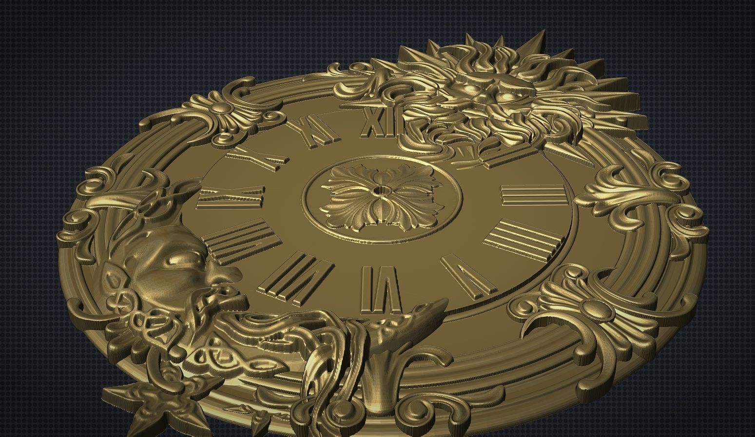 Moon and Sun Wall Clock 3D print model_8