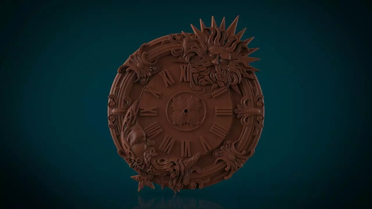 Moon and Sun Wall Clock 3D print model_0