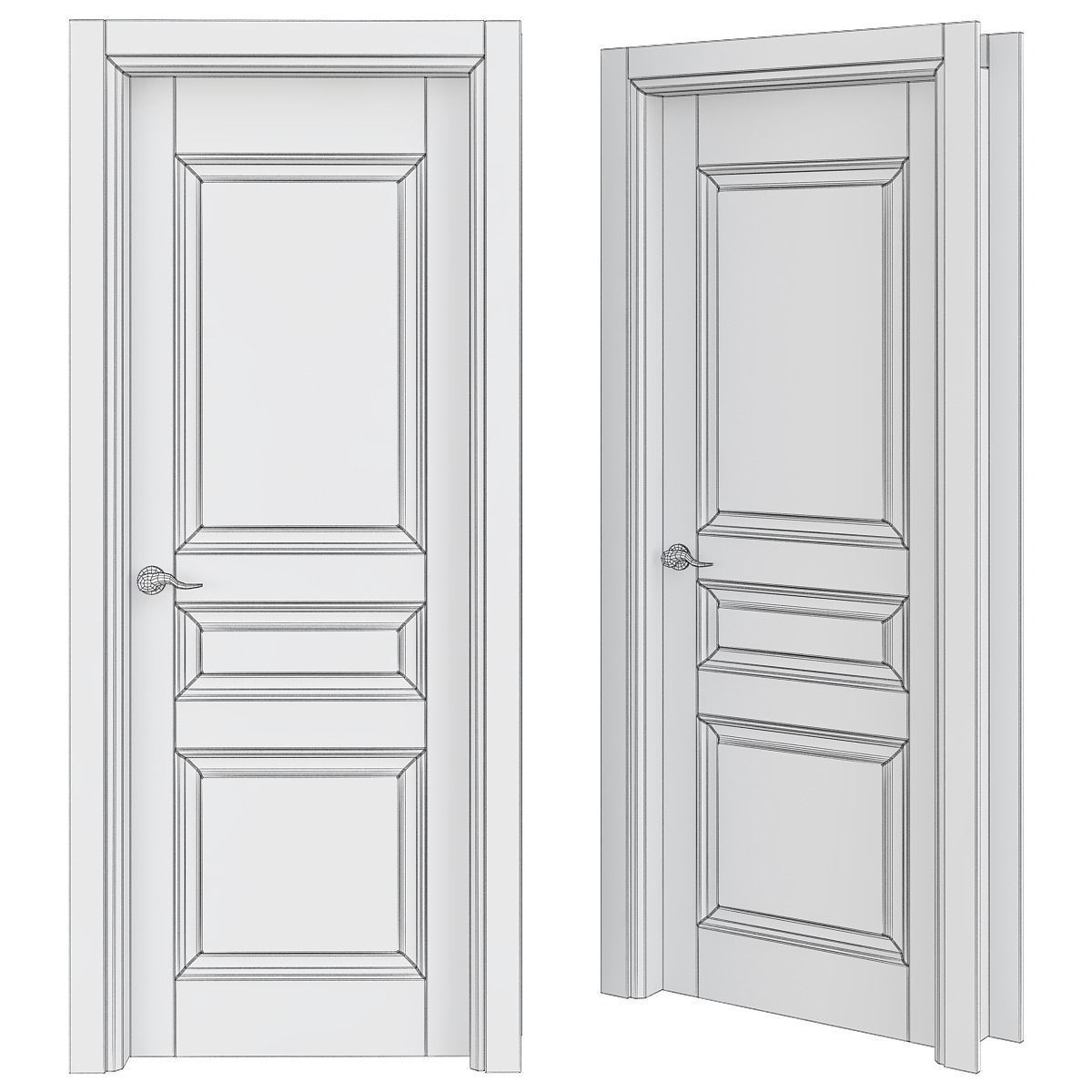 Doors collection 3d models 10 pieces Low-poly 3D model_8