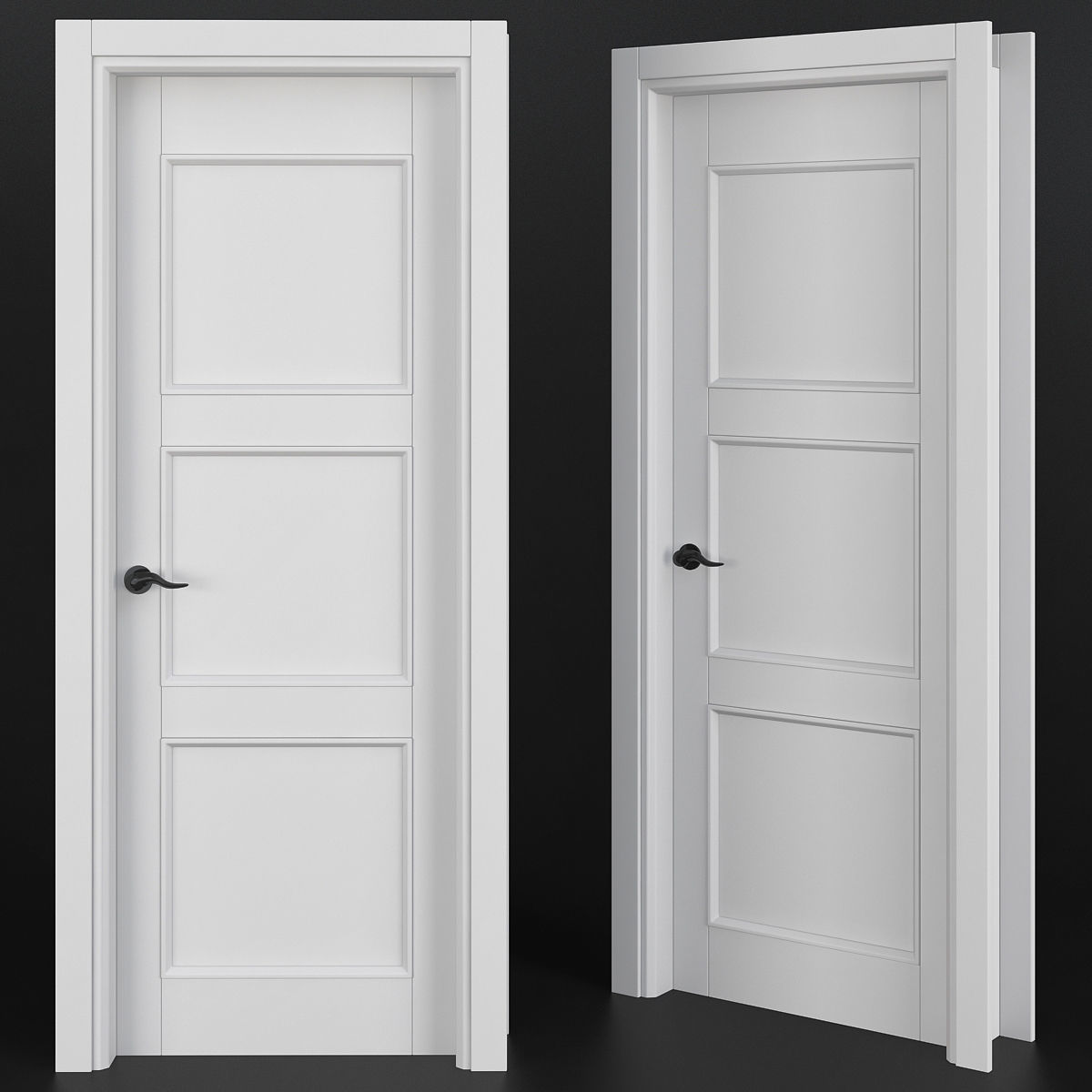 Doors collection 3d models 10 pieces Low-poly 3D model_11