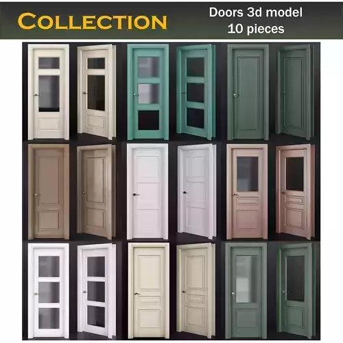 Doors collection 3d models 10 pieces