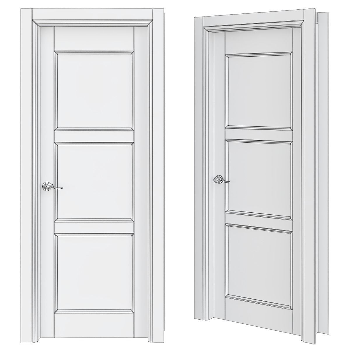 Doors collection 3d models 10 pieces Low-poly 3D model_4