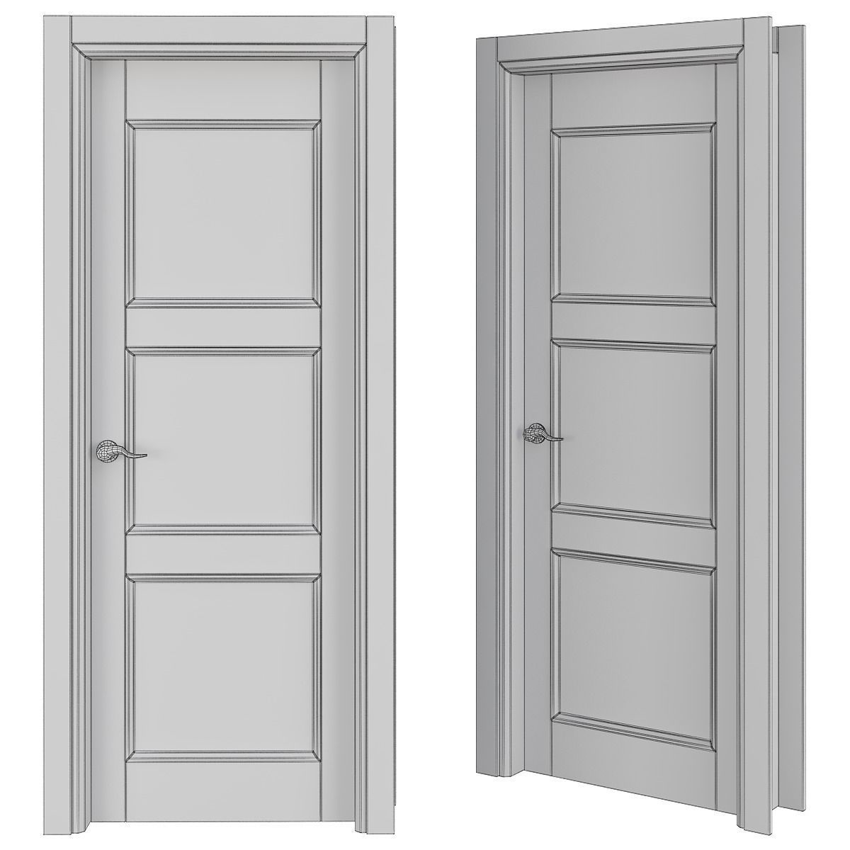 Doors collection 3d models 10 pieces Low-poly 3D model_12