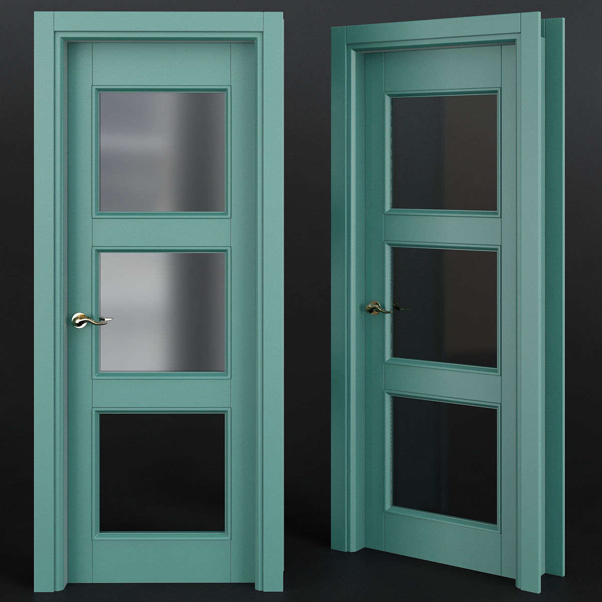 Doors collection 3d models 10 pieces Low-poly 3D model_19