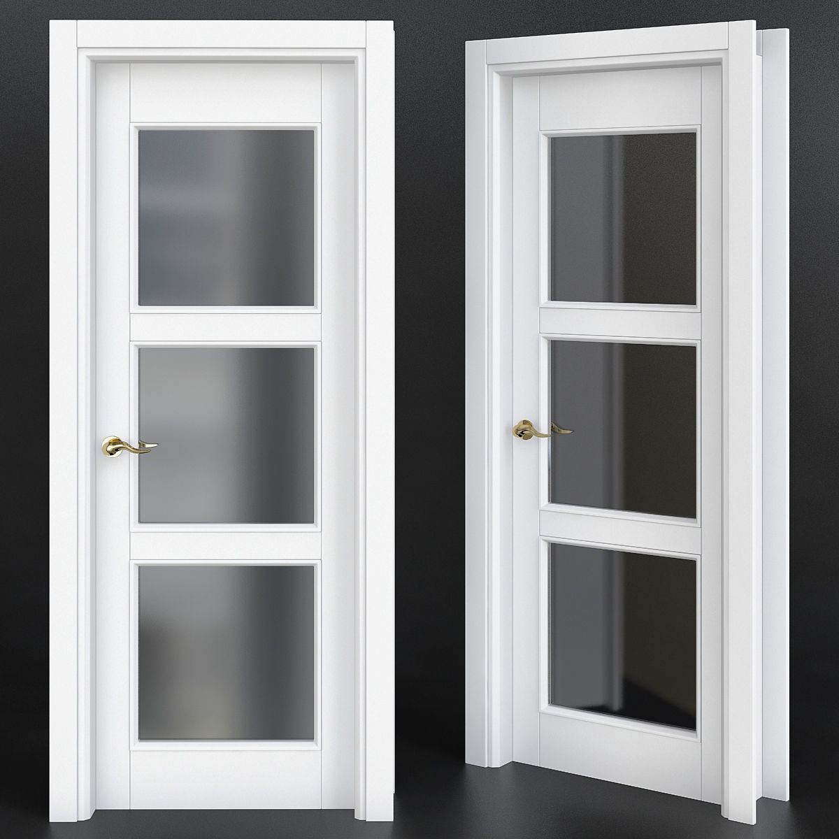 Doors collection 3d models 10 pieces Low-poly 3D model_3