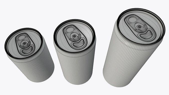Slim soda energy drink beverage cans 150 200 250 m 3D model 7