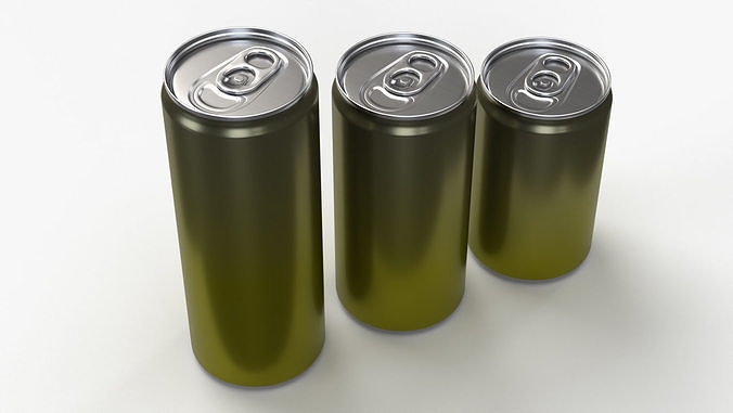 Slim soda energy drink beverage cans 150 200 250 m 3D model 3