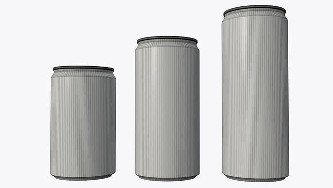 Slim soda energy drink beverage cans 150 200 250 m 3D model 6