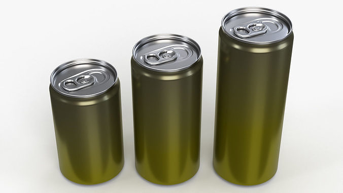 Slim soda energy drink beverage cans 150 200 250 m 3D model 4