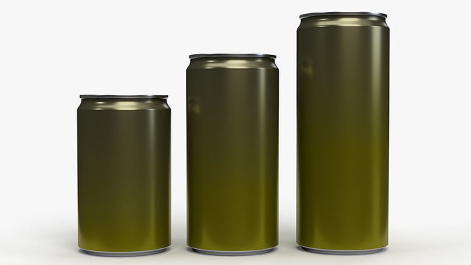 Slim soda energy drink beverage cans 150 200 250 m 3D model 2