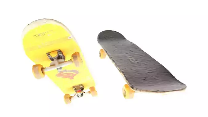 Yellow skateboard 21 Low-poly 3D model