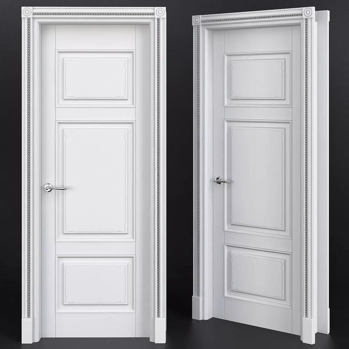 Interior Doors low poly 3d model Low-poly 3D model_0