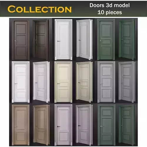 Doors collection 3d models 10 pieces