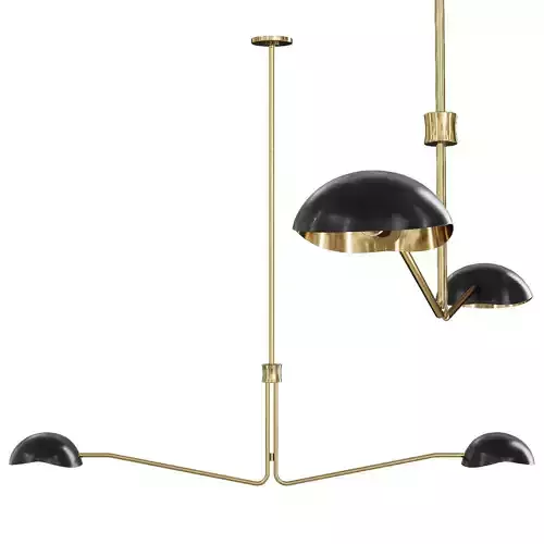 RH CONVESSI LINEAR CHANDELIER 54 Black and Brass