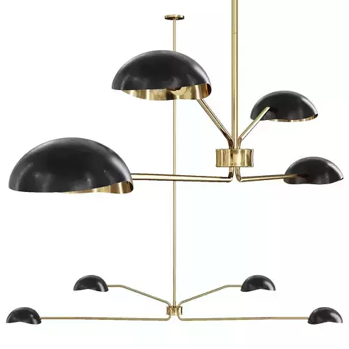 RH CONVESSI LINEAR CHANDELIER 72 Black and Brass