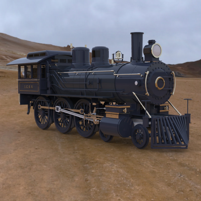 Locomotive 382 obj 3D model_1