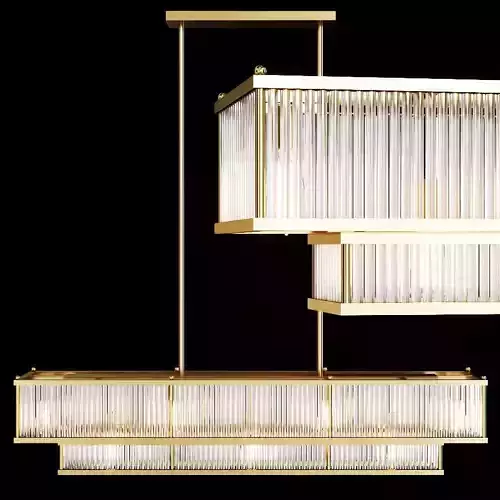 Restoration Hardware MARAIS LINEAR CHANDELIER 48 Brass 3D model