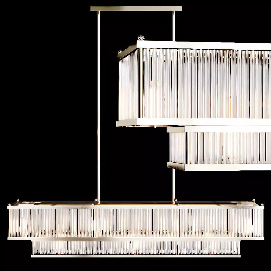 Restoration Hardware MARAIS LINEAR CHANDELIER 48 Nickel 3D model