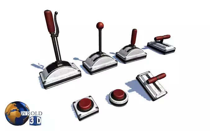 Toggle Switch Button Handle Pack Lowpoly 3d Model