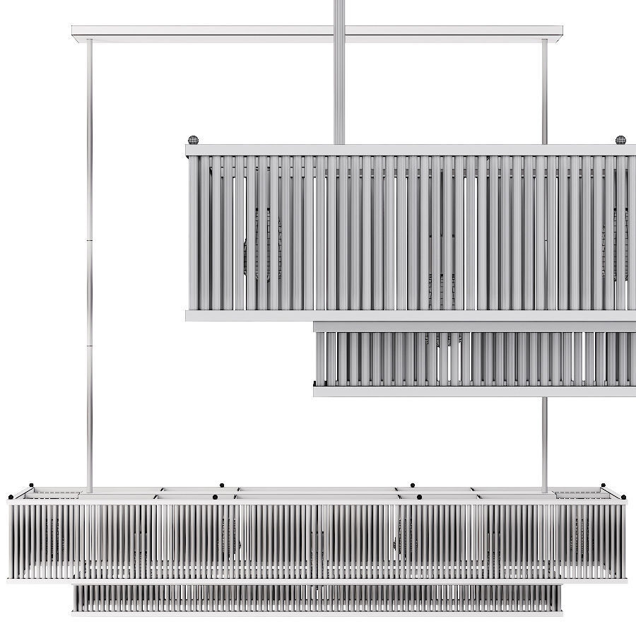 Restoration Hardware MARAIS LINEAR CHANDELIER 60 Nickel 3D model_1