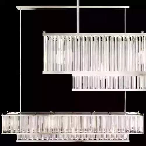 Restoration Hardware MARAIS LINEAR CHANDELIER 60 Nickel 3D model Restoration Hardware MARAIS LINEAR CHANDELIER 60 Nickel 3D model