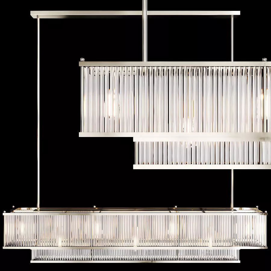 Restoration Hardware MARAIS LINEAR CHANDELIER 60 Nickel 3D model_0