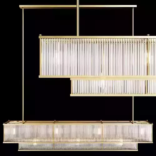 Restoration Hardware MARAIS LINEAR CHANDELIER 72 Brass 3D model