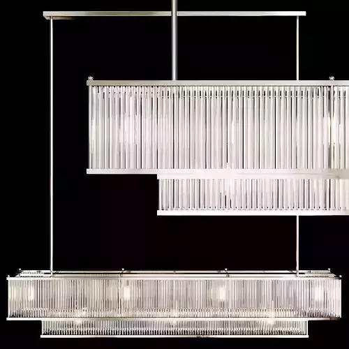 Restoration Hardware MARAIS LINEAR CHANDELIER 72 Nickel 3D model