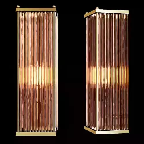 RH MARAIS RECTANGULAR SCONCE Brass and smoke glass 3D model