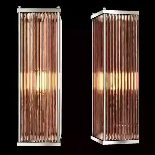 RH MARAIS RECTANGULAR SCONCE Nickel and smoke glass 3D model