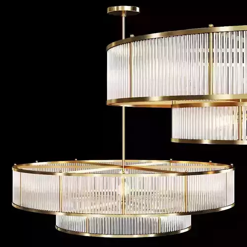 Restoration Hardware MARAIS ROUND CHANDELIER 47 Brass 3D model