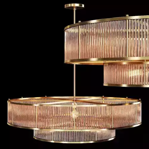 RH MARAIS ROUND CHANDELIER 47 Brass and smoke glass 3D model