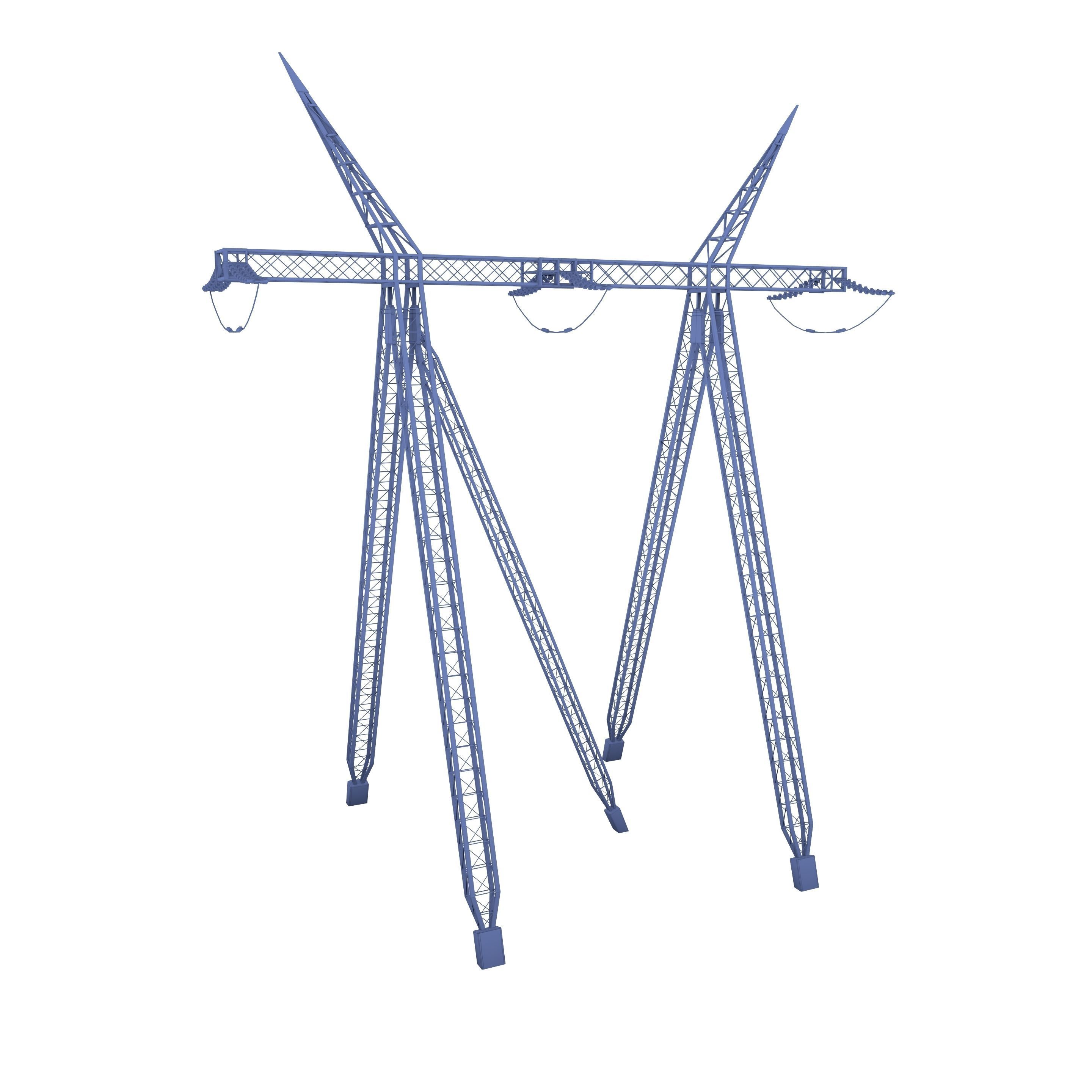 Electricity Pole 24 Weathered Low-poly 3D model_11