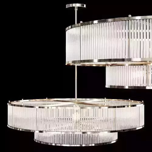 Restoration Hardware MARAIS ROUND CHANDELIER 47 Nickel 3D model