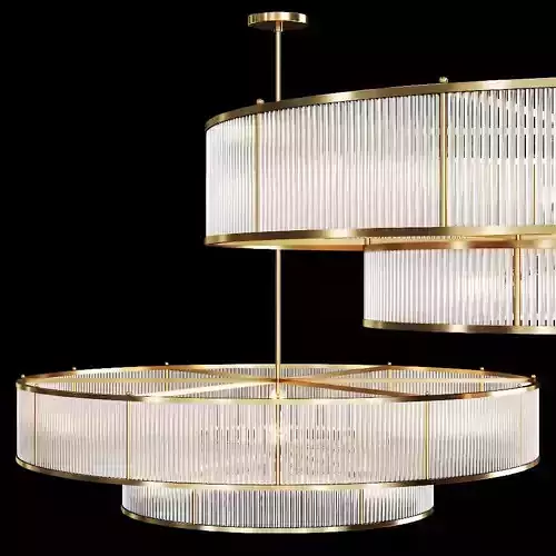 Restoration Hardware MARAIS ROUND CHANDELIER 60 Brass 3D model