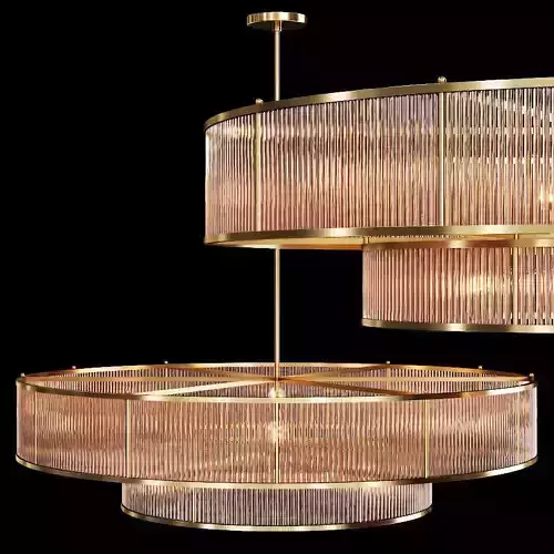 RH MARAIS ROUND CHANDELIER 60 Brass and smoke glass 3D model