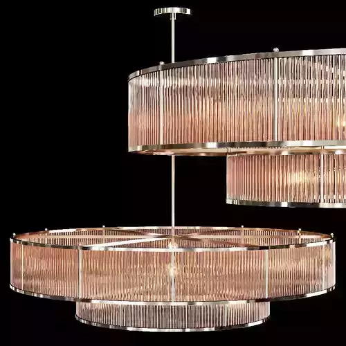 RH MARAIS ROUND CHANDELIER 60 Nickel and smoke glass 3D model